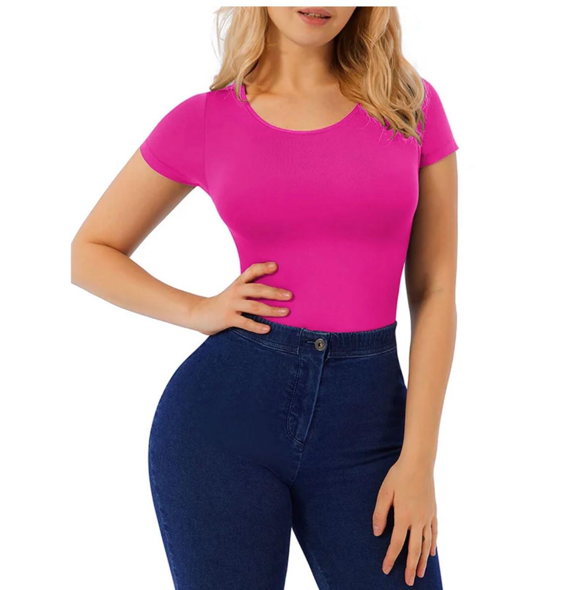 Ierhent Shapermint Shapewear for Women Tummy Control Bodysuit Mid Thigh  Lifter Body Shaper Shorts Pink,XL/2XL 